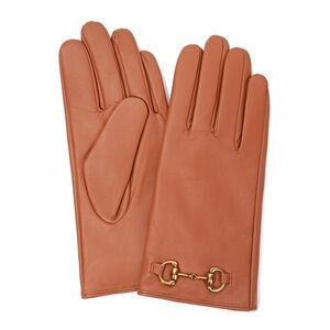 Tiffany & Fred Paris Cashmere-Lined Leather Gloves, Brown